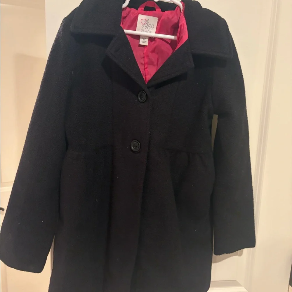 The Children's Place Black Coat with Pink Interior size 7/8